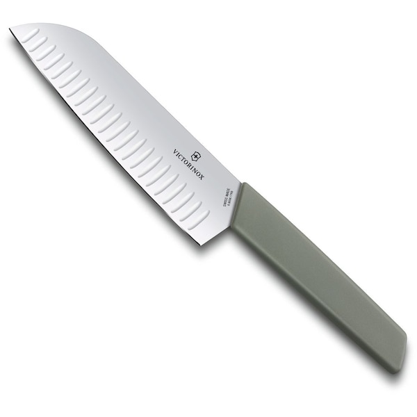 Swiss Army Brands 2024 Victorinox Kitchen Swiss Modern 7In Santoku Knife With Granton Blade Olive-Green VIC-6.9056.17K6B - main